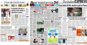 முன்னணி செய்தி ஊடகங்களின் முகப்புப் படங்கள்