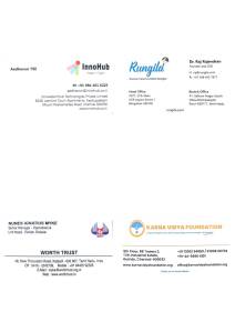 கண்காட்சியில் பங்கேற்ற நிறுவனங்களின் முகவரி அட்டைகள் இணைக்கப்பட்ட புகைப்படம்